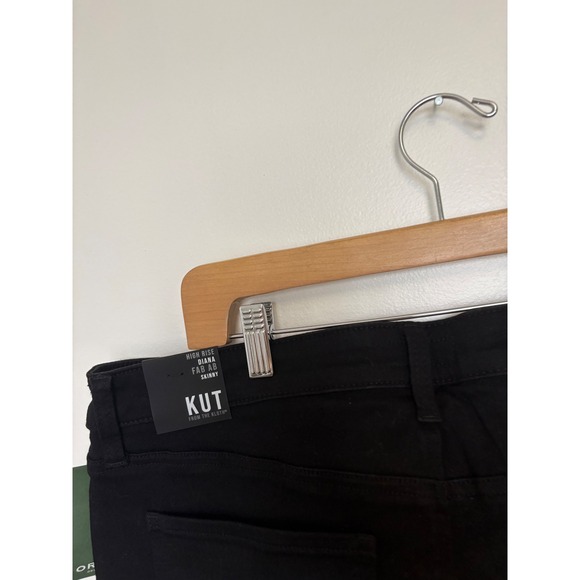 NWT Kut from the Kloth Diana HighRise Fab Ab Relaxed Skinny Jeans Black Size 16 - Picture 8 of 8